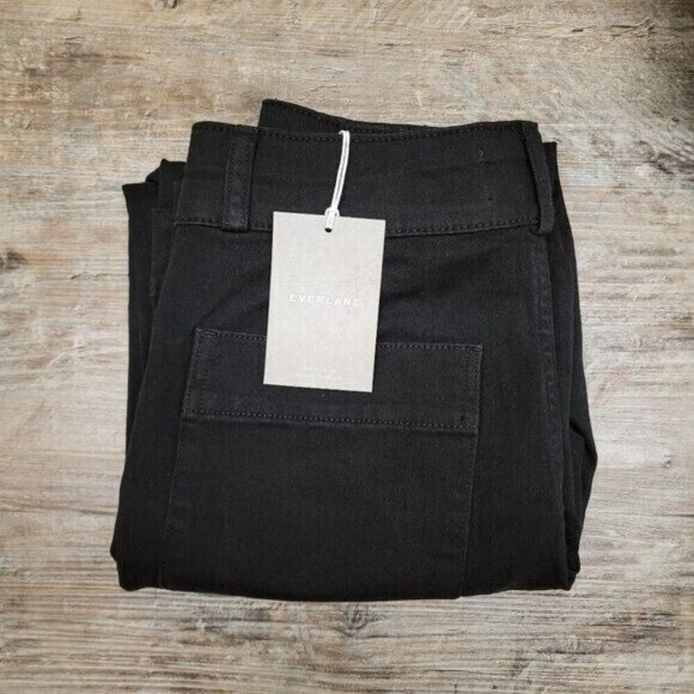 NEW Everlane The Organic Straight-Leg Pant High Rise in Black Size 6 Womens - Picture 4 of 11